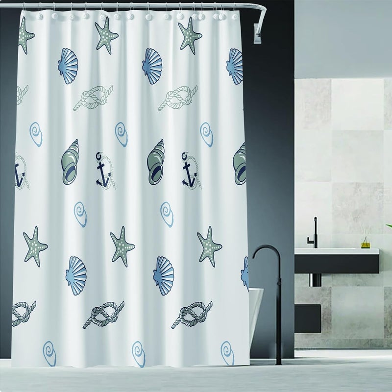 jssablo Shower Curtain Liner, Marine Organisms Waterproof PEVA Shower Curtains with 3 Duty Heavy Bottom Magnets and 12 Rust Proof Grommets, 72x72 Weighted Shower Liner for Shower Stall, Bathtubs - Image 1